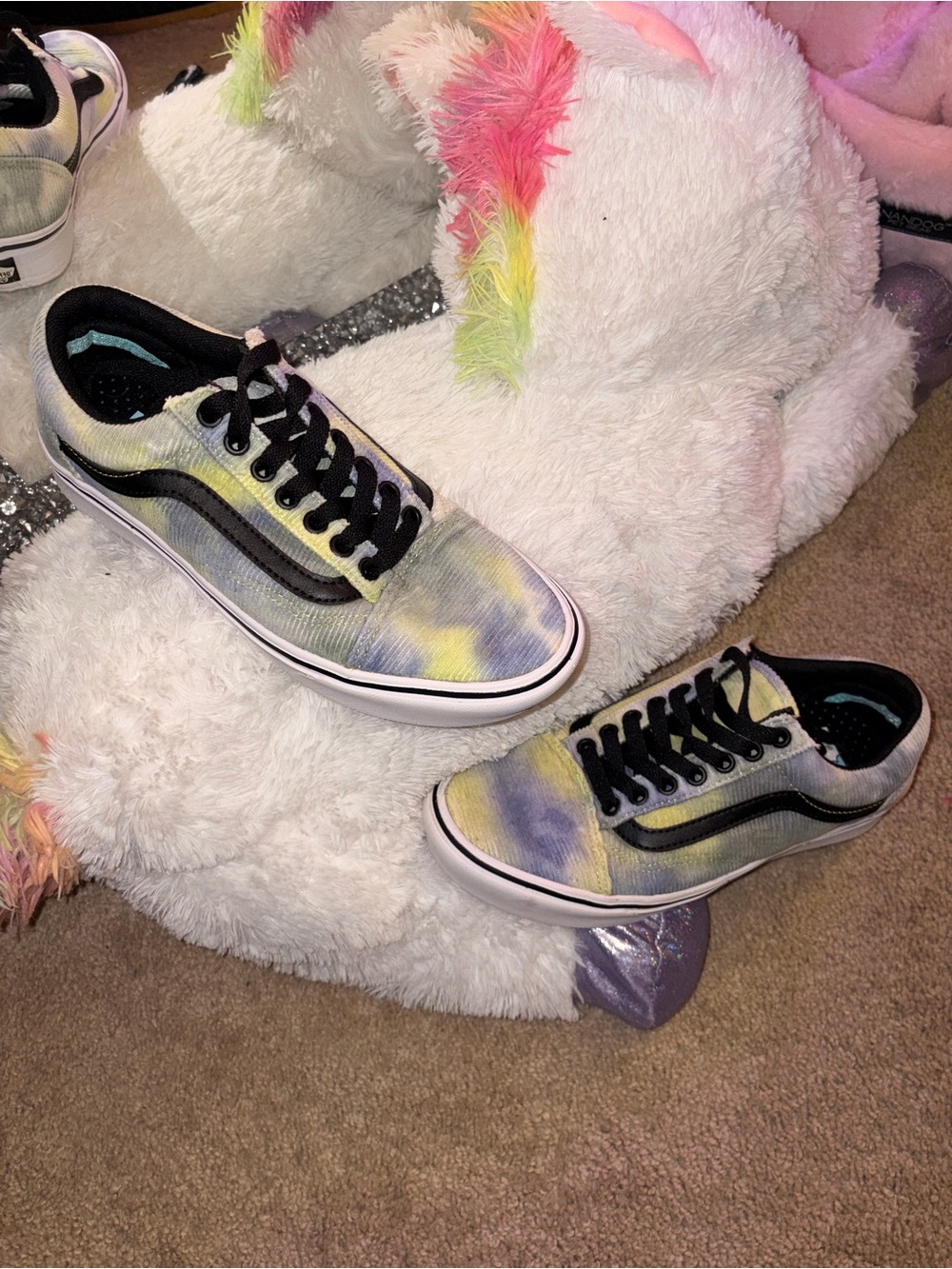 Vans Tie-Dye Low-Top Sneakers - Yellow, Blue, Gray